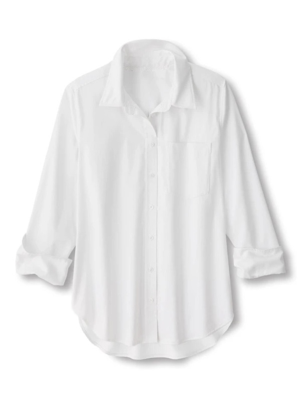 Soft Surroundings Easy Care Stretch Woven LS Big Shirt